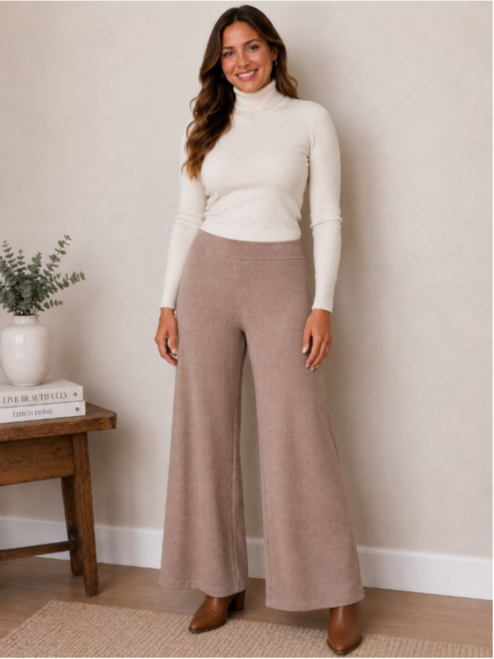 Splendid Wide Leg Pants Tan Women’s Size XL